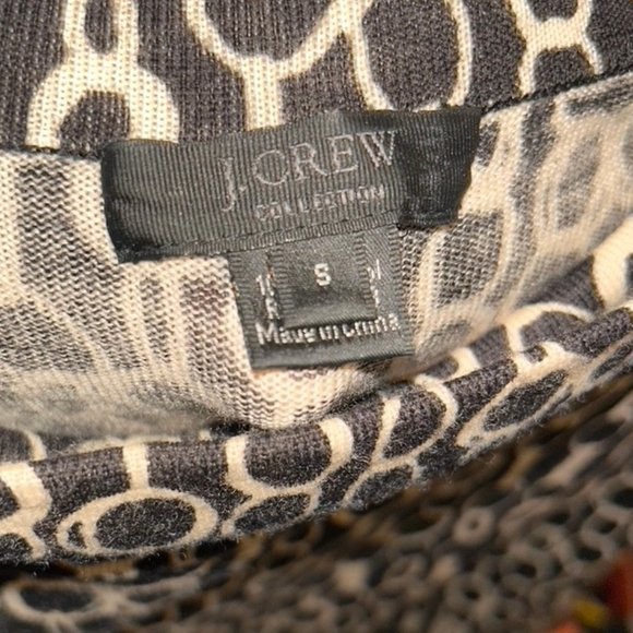 J. crew Collection black cream chain link intarsia knit sweater knit shi… - Picture 2 of 3